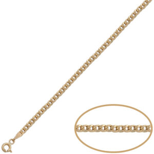 Pulsera oro 18kl barbada hueca - 3mm