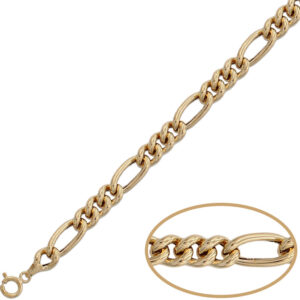 Pulsera oro 18kl hueca 3x1 - 7mm