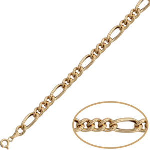 Pulsera oro 18kl hueca 3x1 - 6.50mm