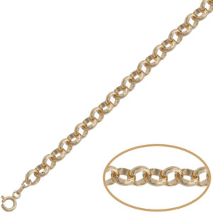 Pulsera oro 18kl rolot hueca - 7mm