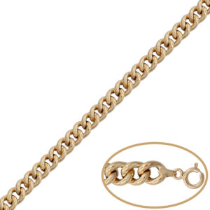 Pulsera oro 18kl barbada hueca - 7.50mm
