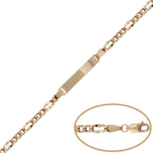 Pulsera oro 18kl placa 3x1 - 4mm