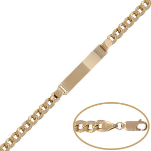 Pulsera oro 18kl placa barbada - 5.50mm