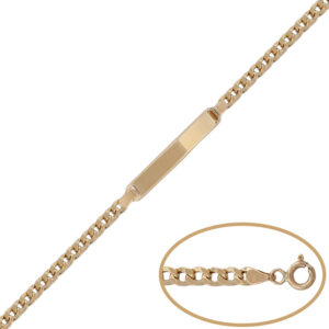 Pulsera oro 18kl placa barbada - 3mm