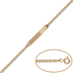 Pulsera oro 18kl placa barbada - 14.50cm