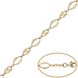 Pulsera oro 18kl calabrote + rombo