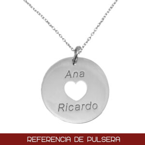 Pulsera o.blanco 18kl circulo + nombres