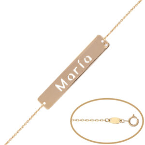 Pulsera nombre oro 18kl + diamante