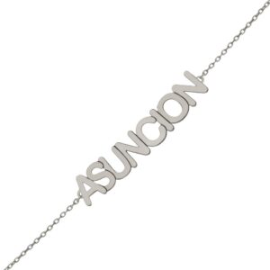 Pulsera oro blanco 18kl nombre mediano