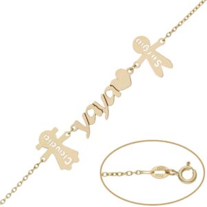 Pulsera oro 18kl yaya + niños