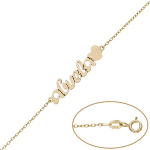 Pulsera oro 18kl abuela + corazon