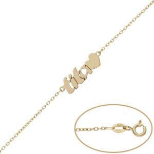 Pulsera oro 18kl tita + corazon