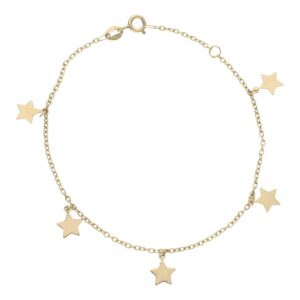Pulsera oro 18kl mini charms estrellas
