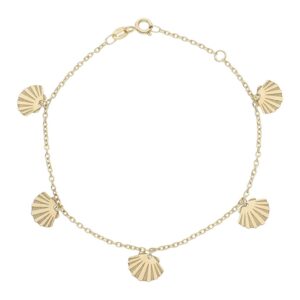 Pulsera oro 18kl mini charms conchas