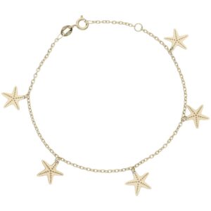 Pulsera oro 18kl mini charms estrella de mar