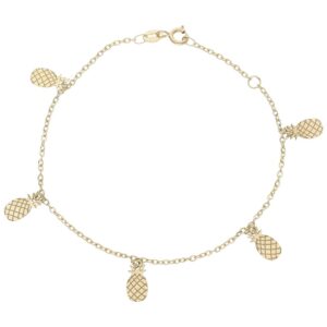 Pulsera oro 18kl mini charms piñas