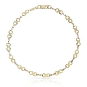 Pulsera oro 18kl infinitos tallados - 4mm