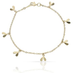 Pulsera oro 18kl tobillera colgantes