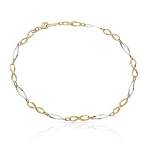 Pulsera oro 18kl tobillera bicolor
