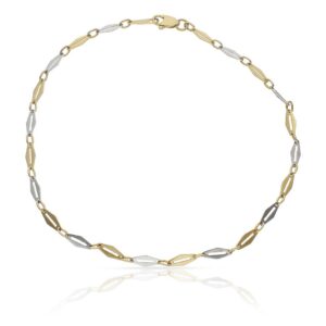 Pulsera oro 18kl tobillera bicolor