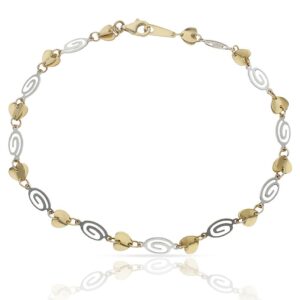 Pulsera oro 18kl tobillera bicolor