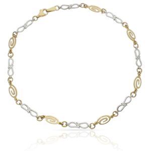 Pulsera oro 18kl tobillera bicolor