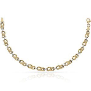 Pulsera oro 18kl bicolor troquelada