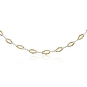 Pulsera oro 18kl bicolor troqueladas