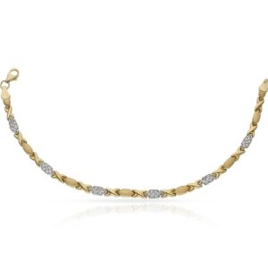 Pulsera oro 18kl bicolor circonitas
