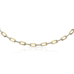 Pulsera oro 18kl bicolor circonitas