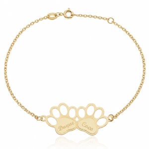 Pulsera oro 18kl 2 huellas