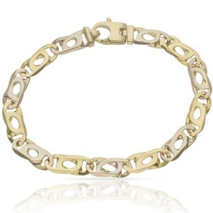 Pulsera oro 18kl bicolor fundida