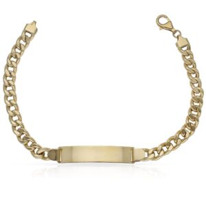 Pulsera oro 18kl hueca barbada placa