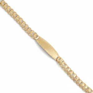 Pulsera oro 18kl princesa placa - 9mm