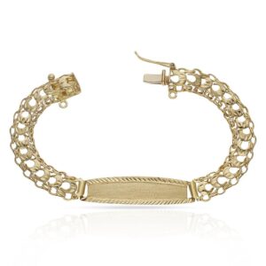 Pulsera oro 18kl princesa placa - 9mm