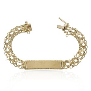Pulsera oro 18kl princesa placa - 9mm