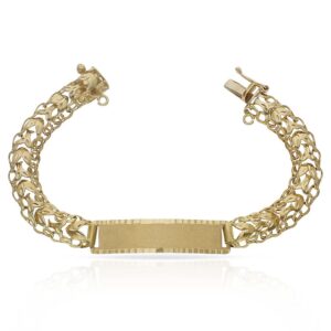 Pulsera oro 18kl princesa placa - 9mm
