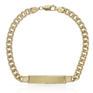Pulsera oro 18kl hueca barbada placa