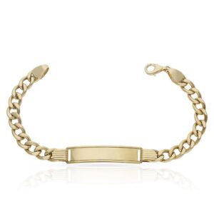 Pulsera oro 18kl hueca barbada placa