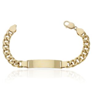 Pulsera oro 18kl hueca barbada placa