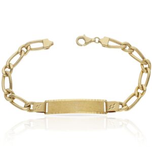 Pulsera oro 18kl hueca 1x1 placa
