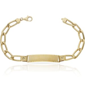 Pulsera oro 18kl hueca figaro placa