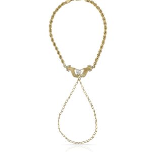 Pulsera oro 18kl dedo manos circonita