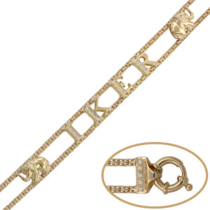 Pulsera oro 18kl nombre circonitas