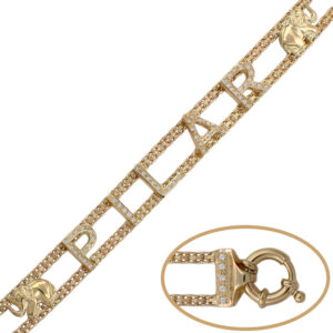Pulsera oro 18kl nombre circonitas