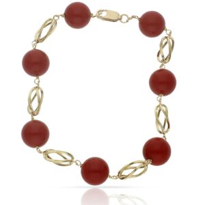 Pulsera oro 18kl coralina y jaula