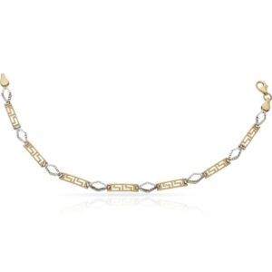 Pulsera oro 18kl bicolor greca