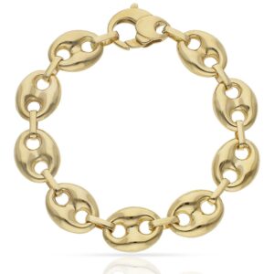 Pulsera oro 18kl hueca calabrote - 14mm