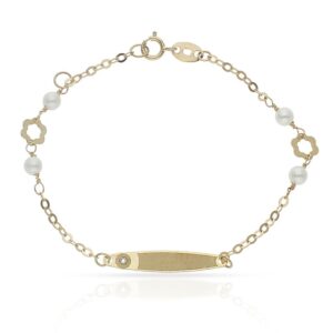 Pulsera oro 18kl perla y circonita ** agotada temporalmente**