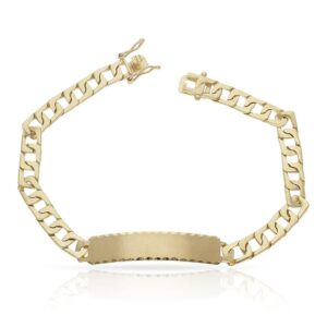Pulsera oro 18kl maciza placa